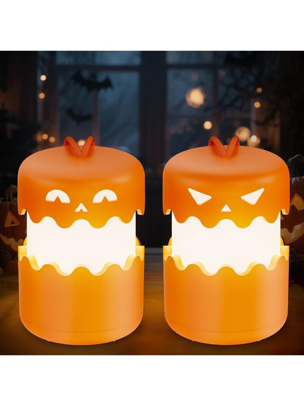 New Rechargeable Halloween Pumpkin Lantern Light Collapsible Jack O Lantern Glow